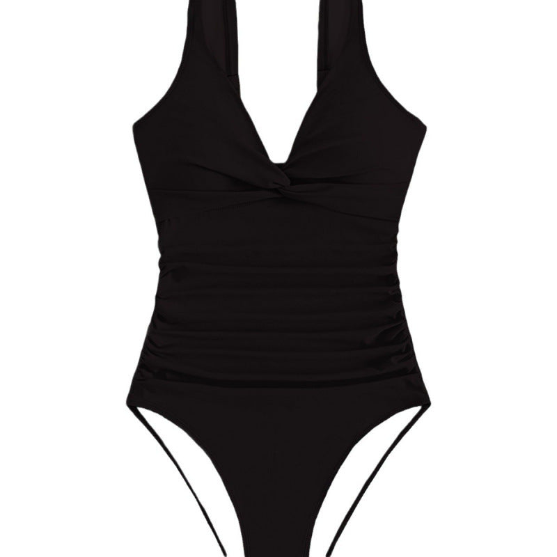 Damen Elegant geschnittene Badeanzug mit knotenfreiem Design R&B
