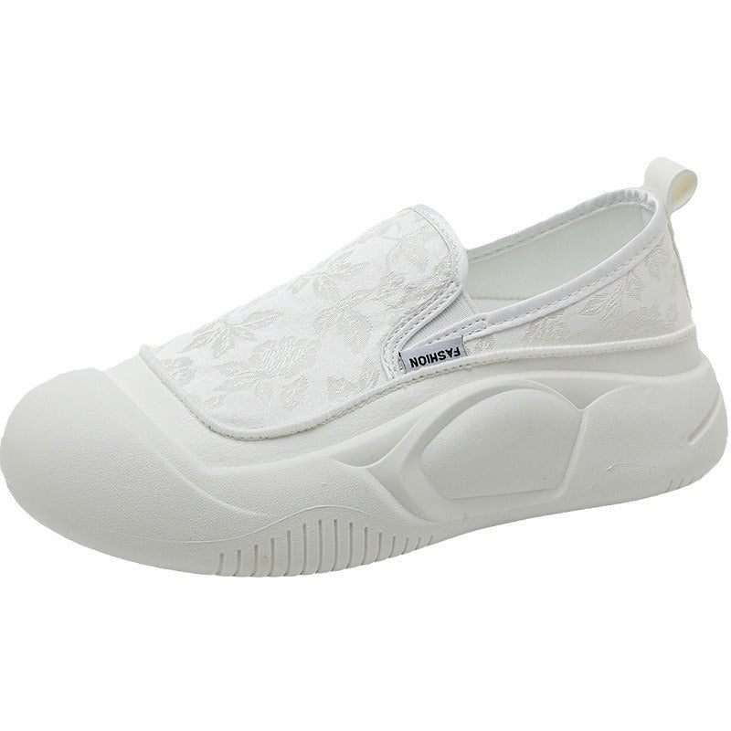 Damen Slip-On Sneakers mit floralem Design und rutschfester Sohle R&B