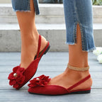 Damen elegante Slipper mit dekorativen Blumenapplikationen R&B