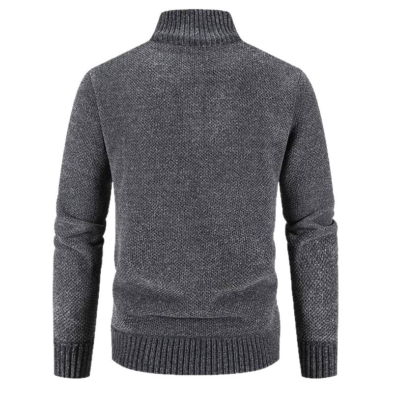 Herren modische Strickjacke mit hochgeschlossenem Kragen und Reißverschluss R&B