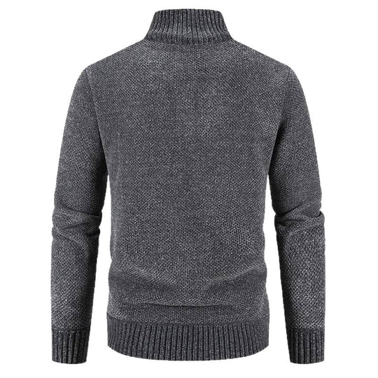 Herren modische Strickjacke mit hochgeschlossenem Kragen und Reißverschluss R&B