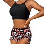 Damen Sport-Bikini-Set mit trendigem Crop-Top und modischen Shorts R&B
