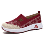 Damen Elastische Slip-On Laufschuhe mit atmungsaktivem Strickdesign R&B