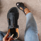 Damen Sandalen mit Reißverschluss und komfortablem Fußbett R&B