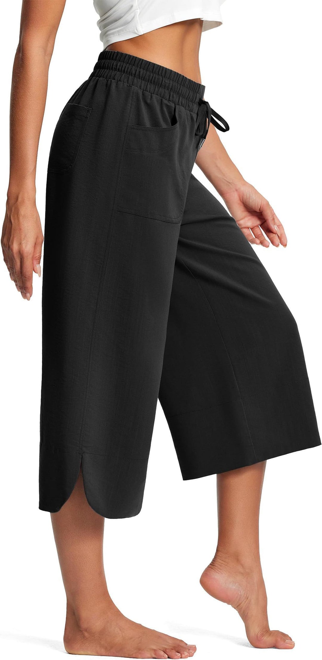 Damen bequeme Culotte mit elastischem Bund und praktischen Taschen R&B