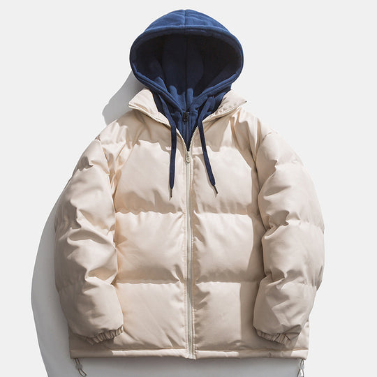 Herren hochwertige gesteppte Daunenjacke mit abnehmbarer Kapuze R&B