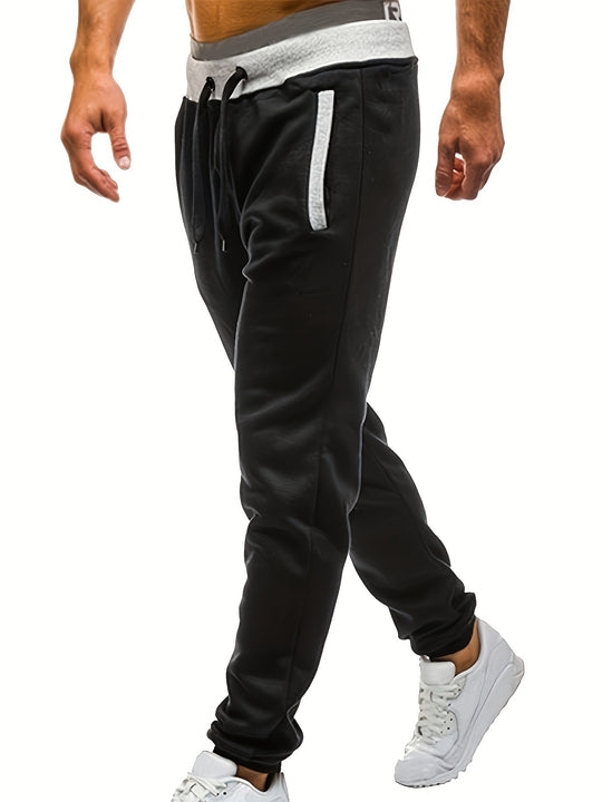 Herren Sportliche Jogginghose mit eingearbeiteten Seitentaschen und verstellbarem Kordelzug R&B