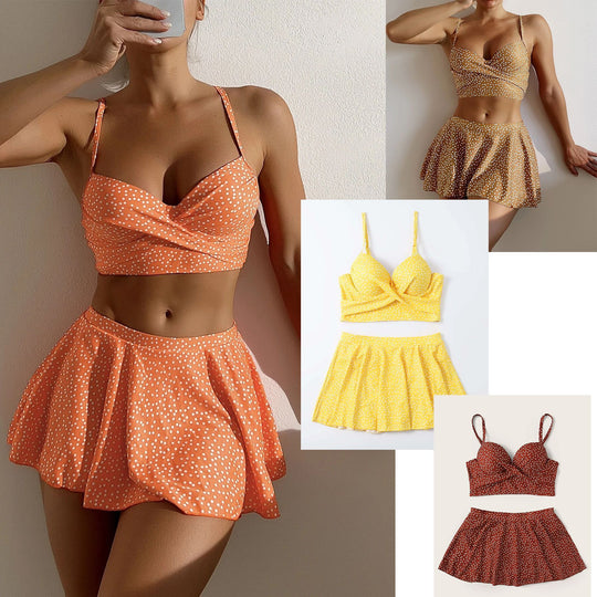 Damen Tankini-Set mit verspieltem Rock und gepolstertem Oberteil R&B
