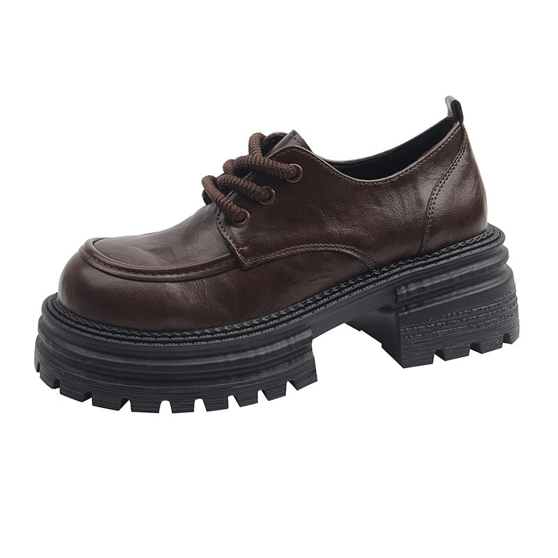Damen Modische Schnürschuhe mit robustem Plateau-Heel und elegantem Obermaterial R&B