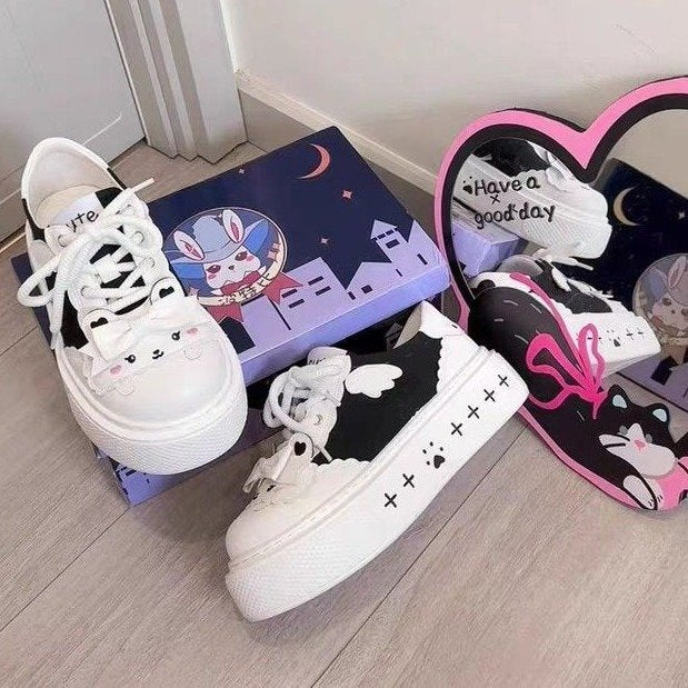 Damen Verspielte Sneakers mit niedlichem Tierdesign und bequemer Sohle R&B