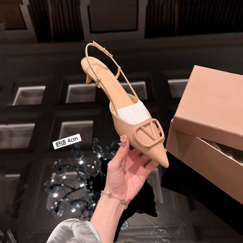 Damen elegante Slingback-Pumps mit modischem Schnallenverschluss und dezentem Absatz R&B