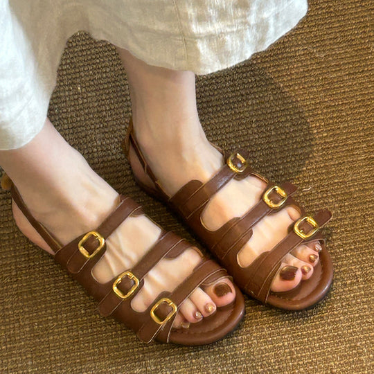 Damen Sandalen mit verstellbarem Riemchen-Design und komfortablem Fußbett R&B