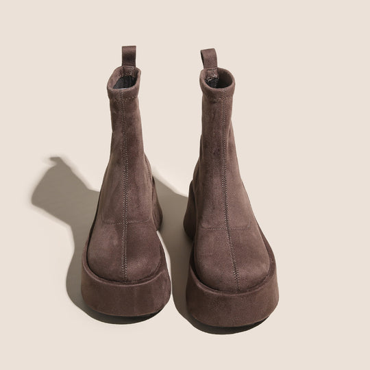 Damen modische Ankle Boots aus hochwertigem Wildleder R&B