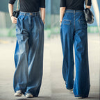 Damen Weite Denim-Hose im lässigen Hochbund-Stil R&B