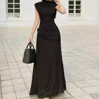 Damen Maxikleid mit innovativem Wickeldesign und eleganter Drapierung R&B