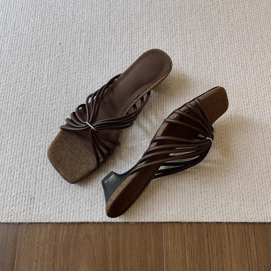 Damen Sandalen mit elegantem Flecht-Design und komfortablem Plateau