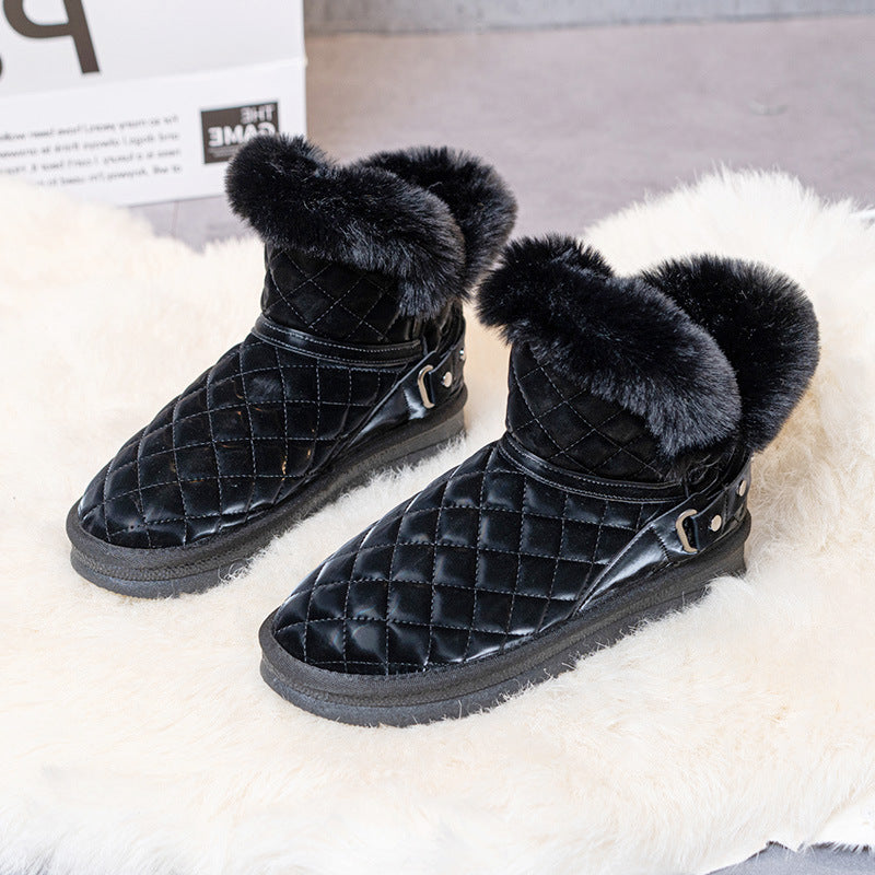 Damen kuschelige Winterstiefel mit modischem Obermaterial und elegantem Kunstfell R&B