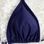 Damen Triangel-Bikini mit eleganter Rüsche und verschlusslosen Details