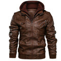 Herren jacke im modernen Biker-Stil mit abnehmbarer Kapuze R&B