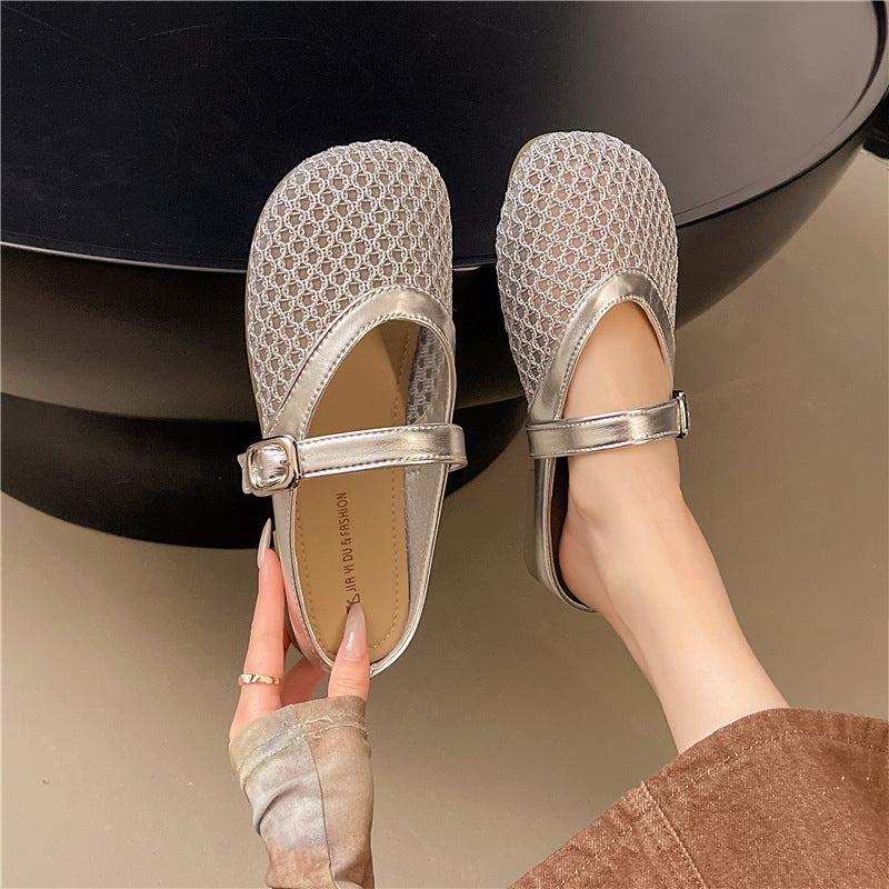 Damen Bequeme und elegante Ballerinas mit verstellbarem Riemen R&B