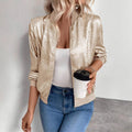 Damen Glänzende Bomberjacke R&B