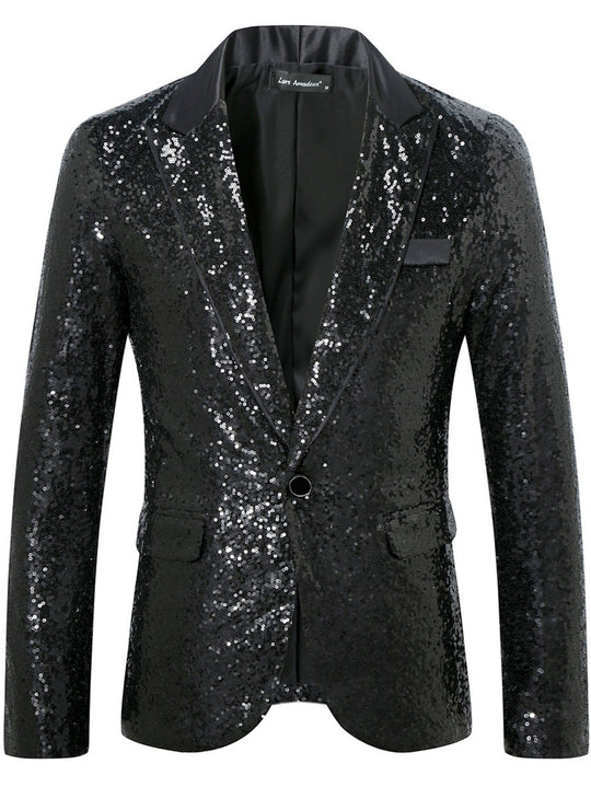 Herren Glamouröser Paillettenblazer R&B
