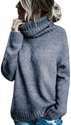 Damen legerer Rollkragenpullover mit praktischem Schnitt R&B