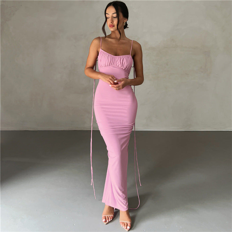 Damen Figurbetontes Maxikleid mit Raffungen