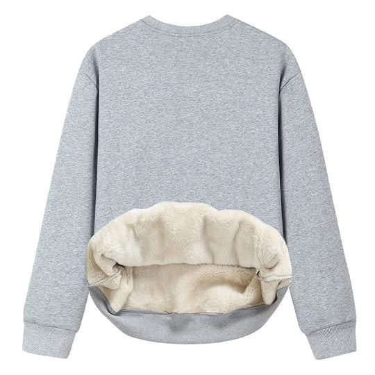 Damen Kuscheliger Sweatshirt mit weichem Innenfutter und Rundhalsausschnitt R&B