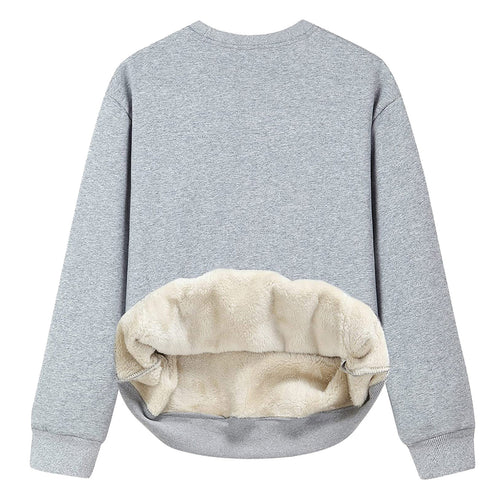 Damen Kuscheliger Sweatshirt mit weichem Innenfutter und Rundhalsausschnitt R&B