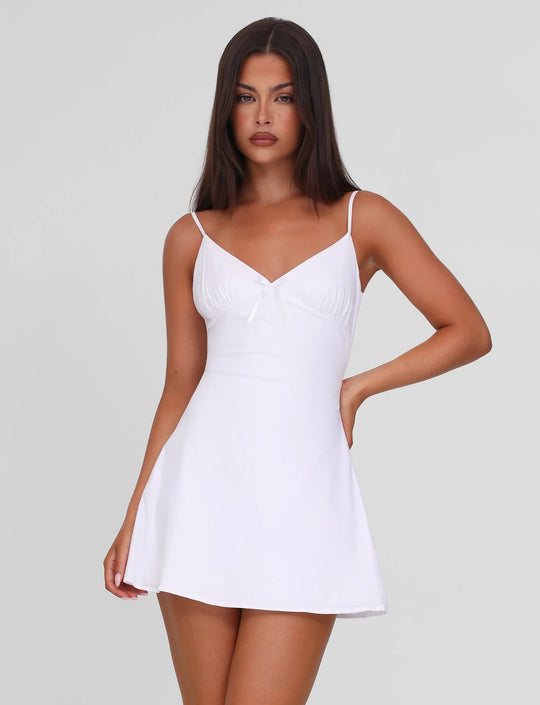 Damen Strandkleid mit hübschen Spaghettiträgern und fließendem Schnitt R&B