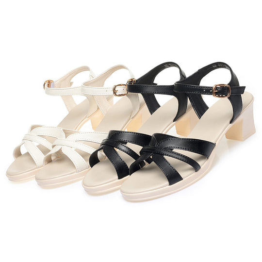 Damen Sandaletten mit verstellbarem Riemen und elegantem Blockabsatz R&B
