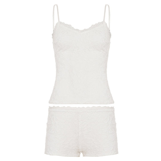 Damen Nachtwäsche-Set mit Spitzenakzenten und raffinierten Rüschendetails R&B