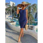 Damen Häkelkleid mit fransigem Saum und elegantem Schnitt R&B