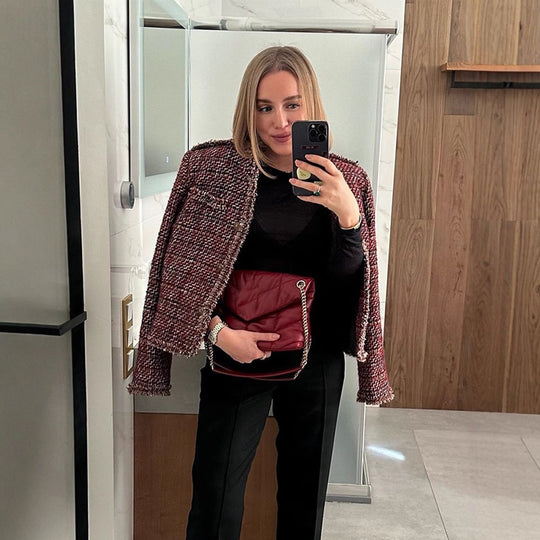Damen modische Tweedjacke mit edlen Details R&B