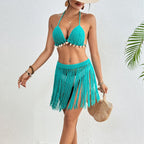 Damen Häkel-Bikini-Set mit Fransen R&B