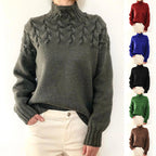 Damen nan Strickpullover mit Zopfstruktur und hohem Rollkragen R&B