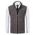 Herren elegante Strickweste mit hohem Kragen und praktischen Reißverschlusstaschen R&B