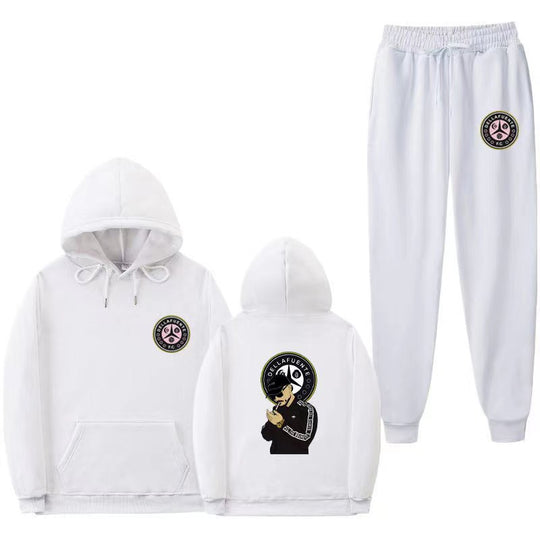 Damen Set aus Kapuzenpullover und Jogginghose mit einzigartigem Druck R&B