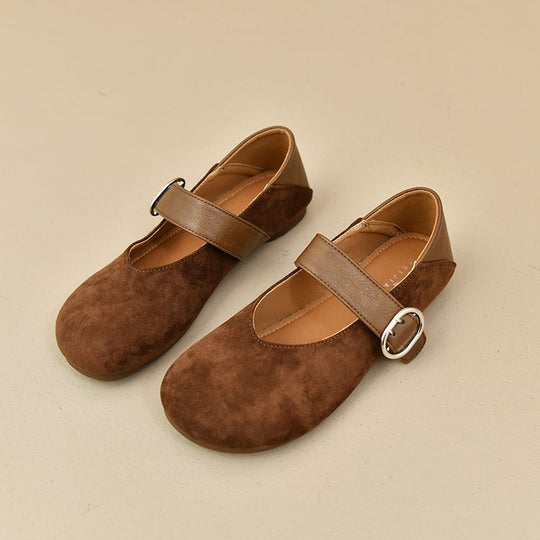 Damen bequeme Mary Jane Ballerinas mit dekorativem Riemen R&B