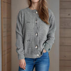 Damen Strickjacke mit verspieltem Knopf-Detail und schöner Struktur R&B