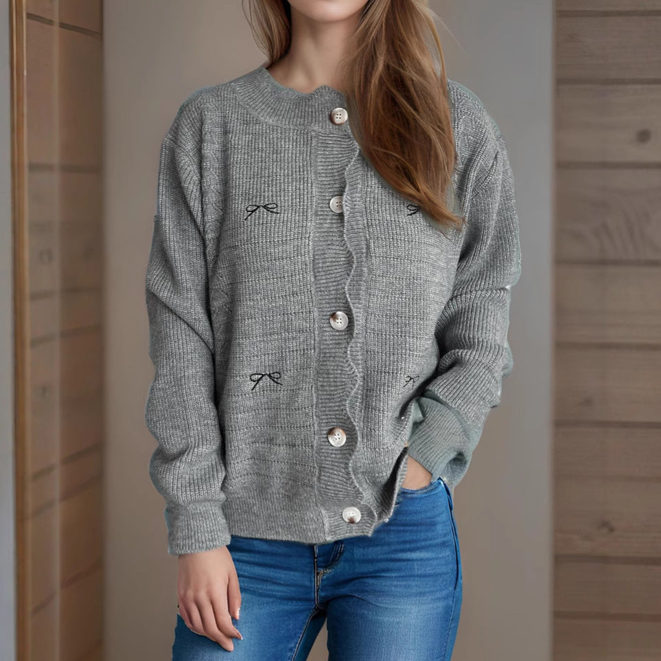 Damen Strickjacke mit verspieltem Knopf-Detail und schöner Struktur R&B