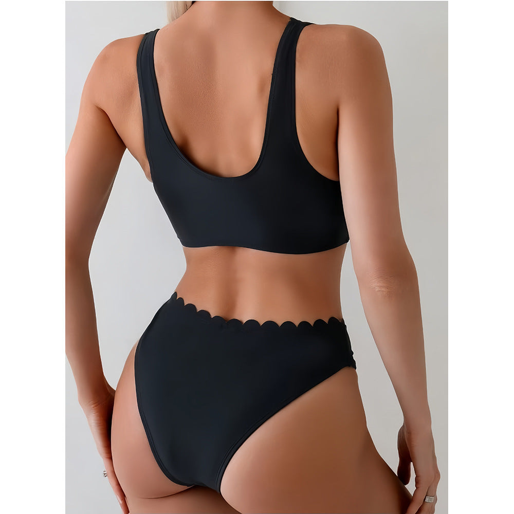 Damen Bikini mit dezentem Wellenmuster R&B