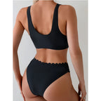 Damen Bikini mit dezentem Wellenmuster R&B