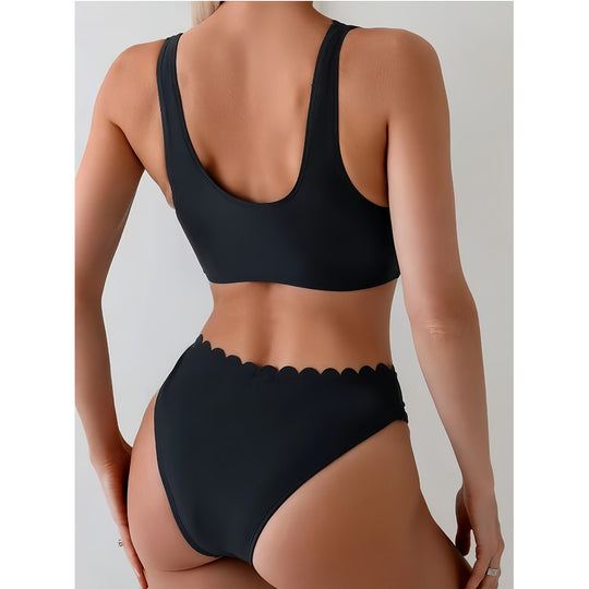 Damen Bikini mit dezentem Wellenmuster R&B