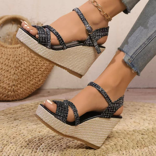Damen Wedge-Sandalen mit elegantem Riemchen-Design R&B