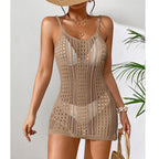 Damen Häkel-Strandkleid mit transparentem Design und eleganten Details R&B