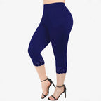Damen Figurbetonte 3/4-Leggings mit eleganten Spitzenabschlüssen R&B