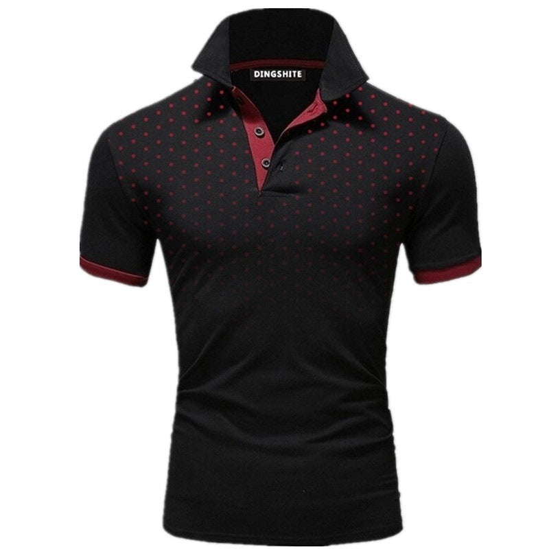Herren Poloshirt mit modernen Punktdesign und atmungsaktiven Eigenschaften R&B