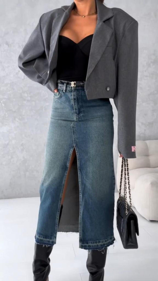 Damen Modischer Oversized Blazer aus hochwertigem Material R&B